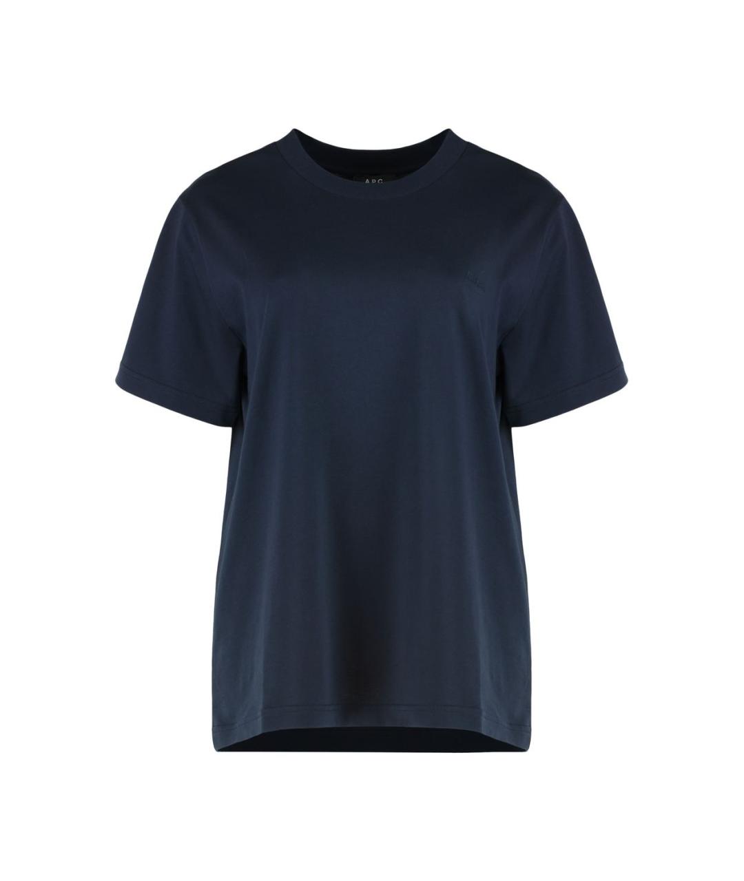 A.P.C. Темно-синяя хлопковая футболка, фото 1