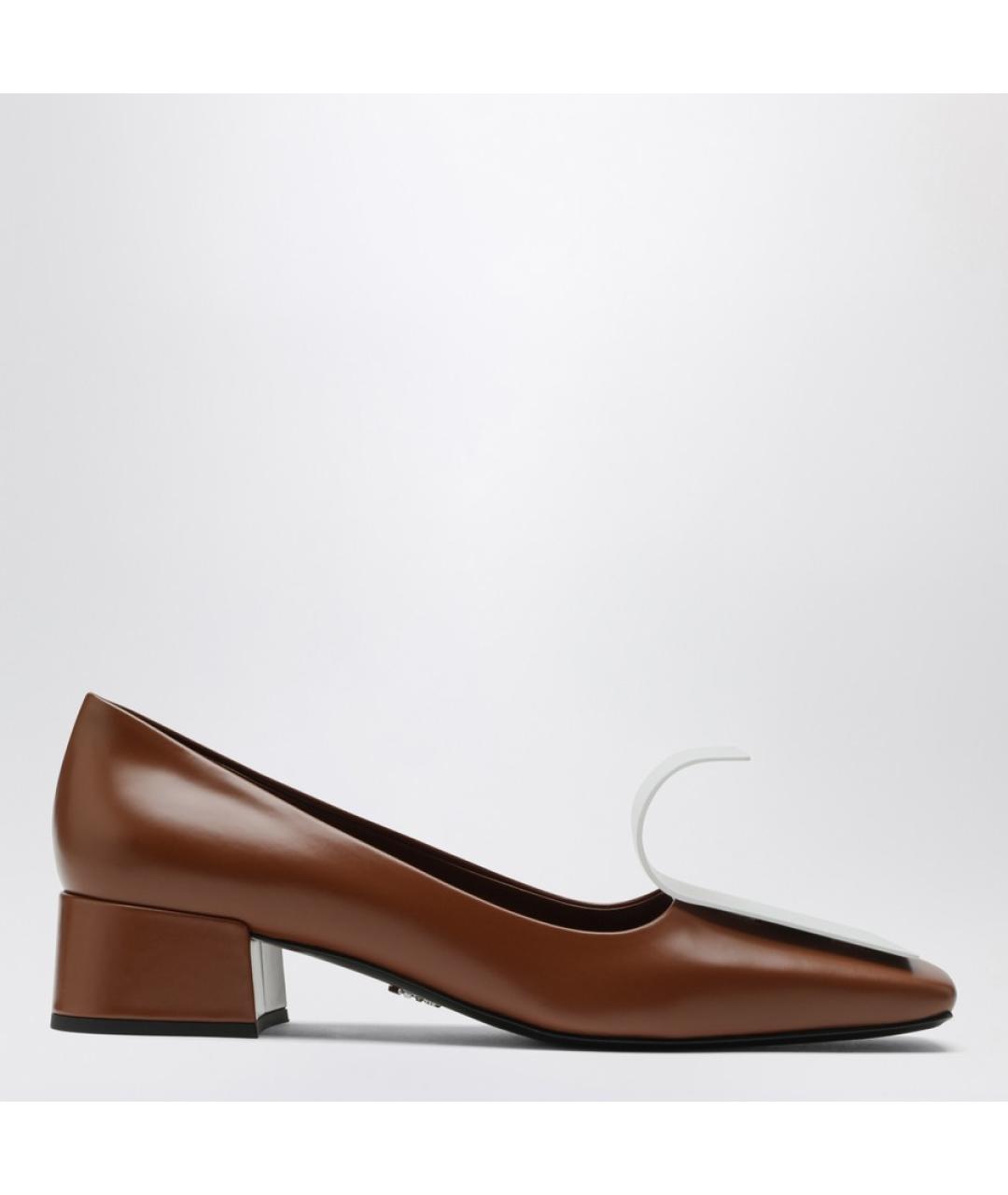 PRADA Коричневые кожаные туфли, фото 6
