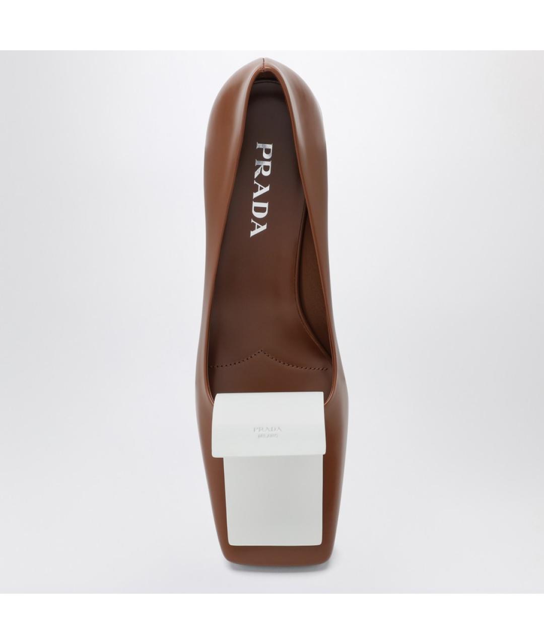 PRADA Коричневые кожаные туфли, фото 4