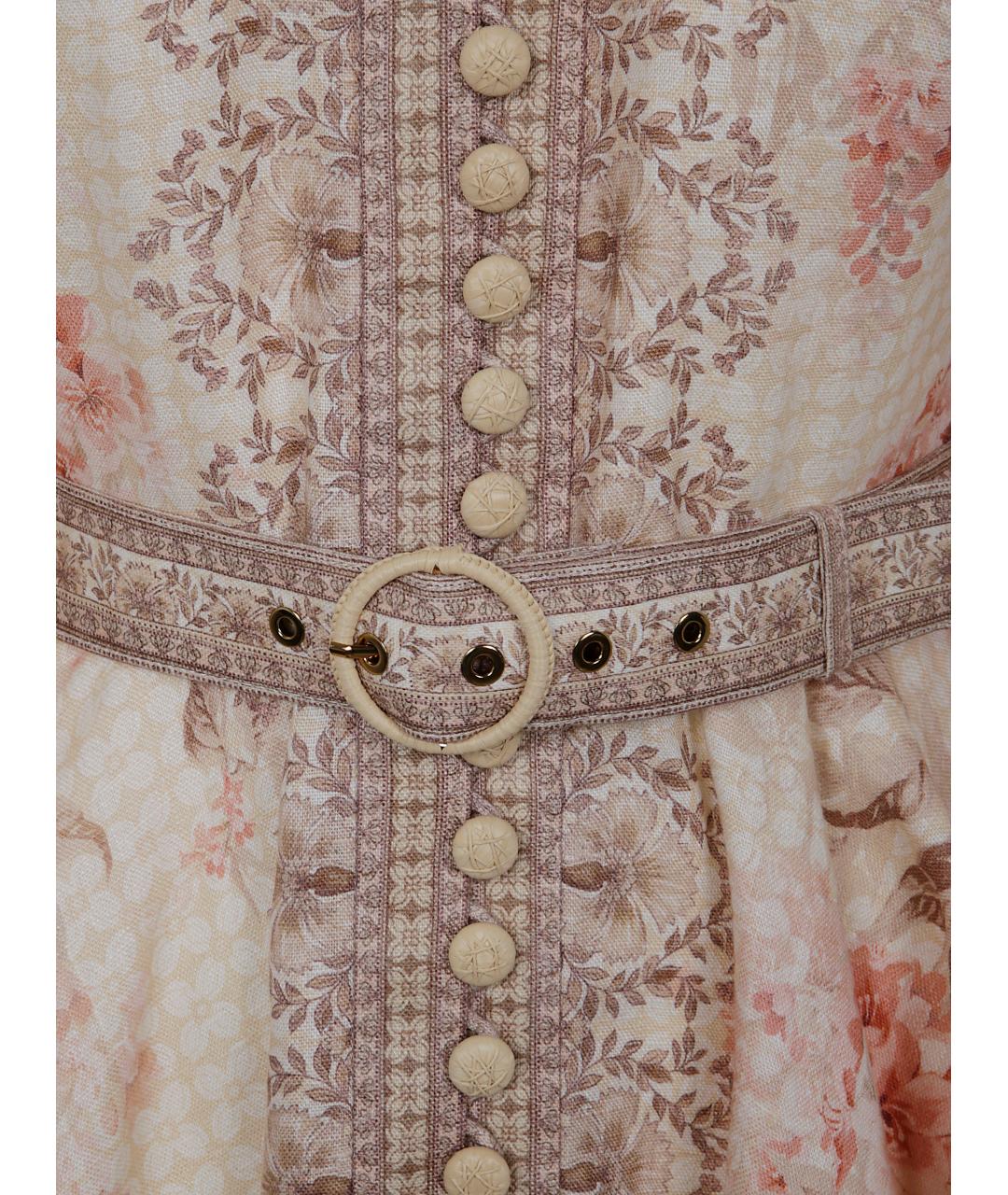 ZIMMERMANN Мульти льняное повседневное платье, фото 3