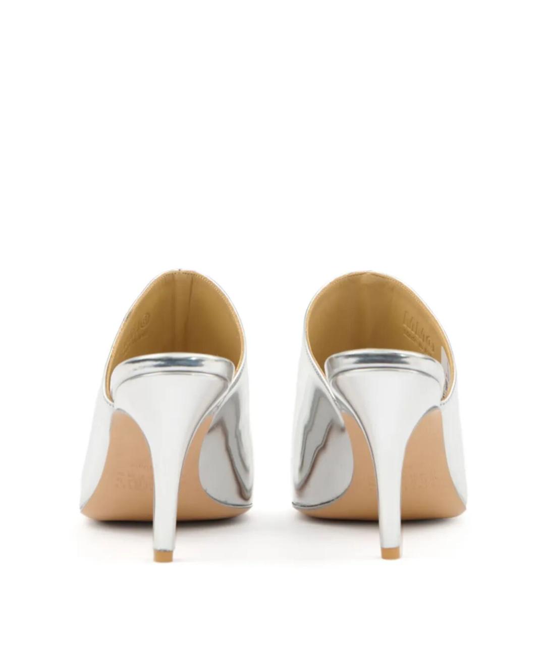 MM6 MAISON MARGIELA Серебряные кожаные мюли, фото 5