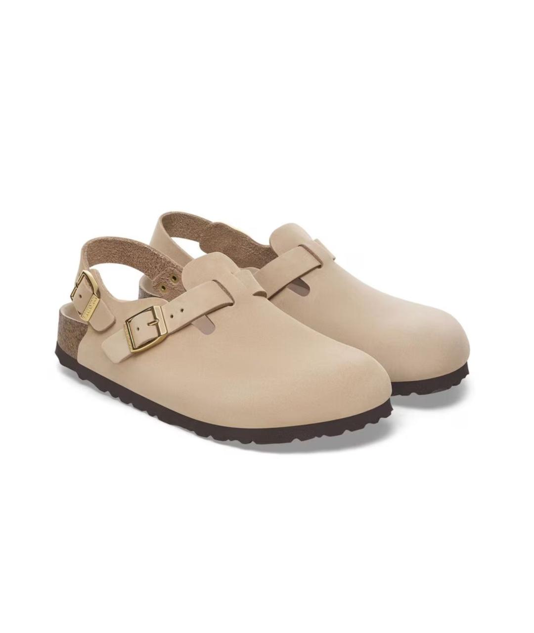 BIRKENSTOCK Бежевые нубуковые сабо, фото 3