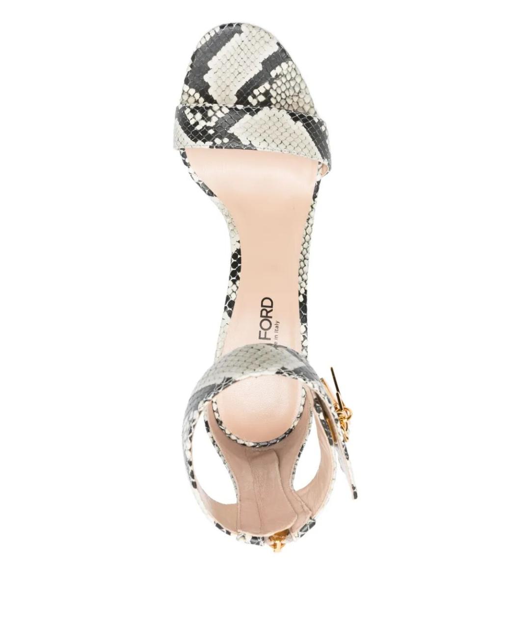 TOM FORD Серые кожаные босоножки, фото 3