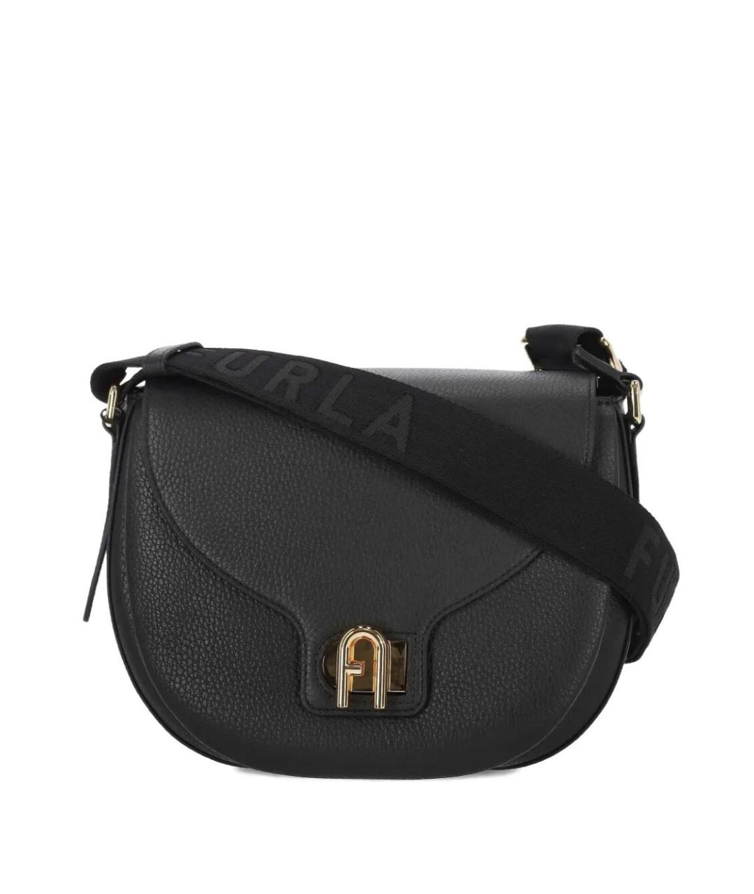 FURLA Черная синтетическая сумка через плечо, фото 1