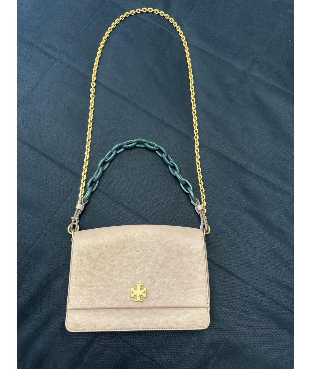 TORY BURCH Розовая кожаная сумка с короткими ручками, фото 6