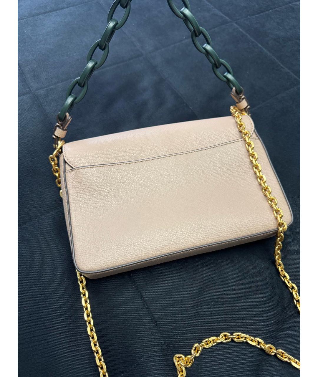 TORY BURCH Розовая кожаная сумка с короткими ручками, фото 3