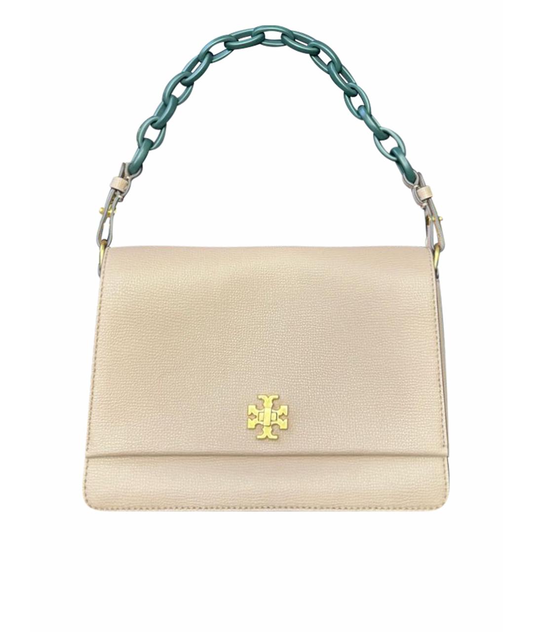 TORY BURCH Розовая кожаная сумка с короткими ручками, фото 1