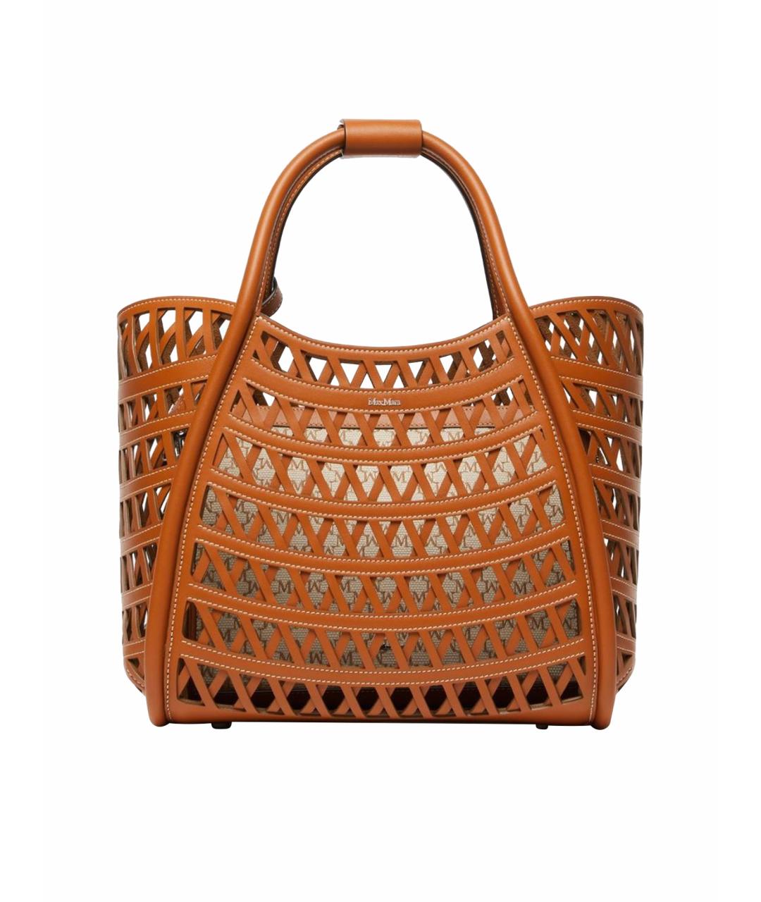 MAX MARA Коричневая кожаная сумка тоут, фото 1