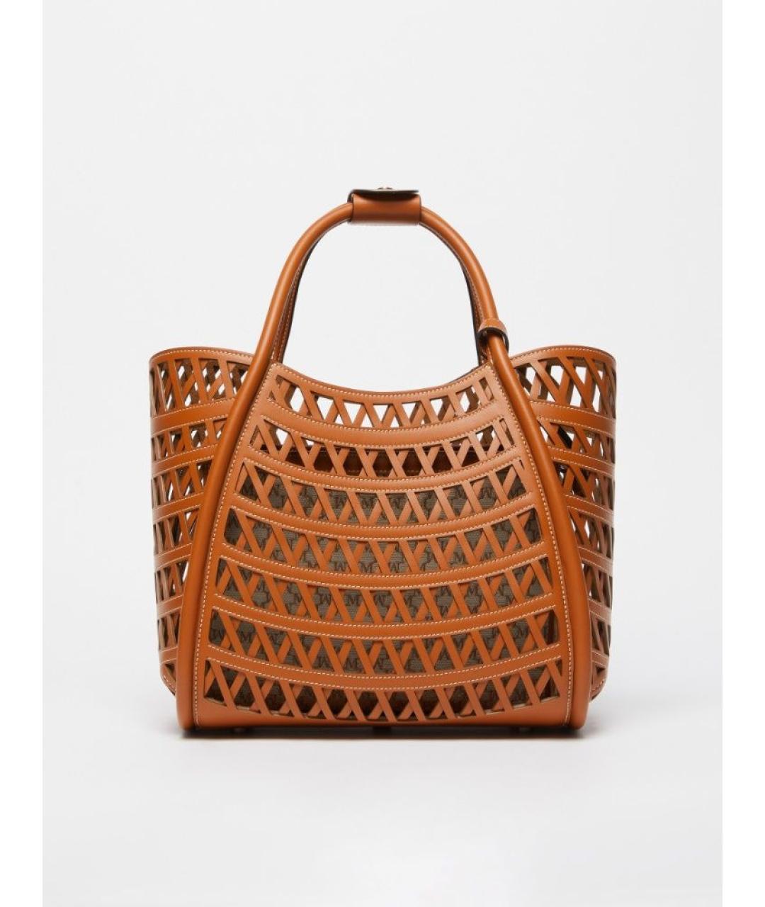 MAX MARA Коричневая кожаная сумка тоут, фото 3