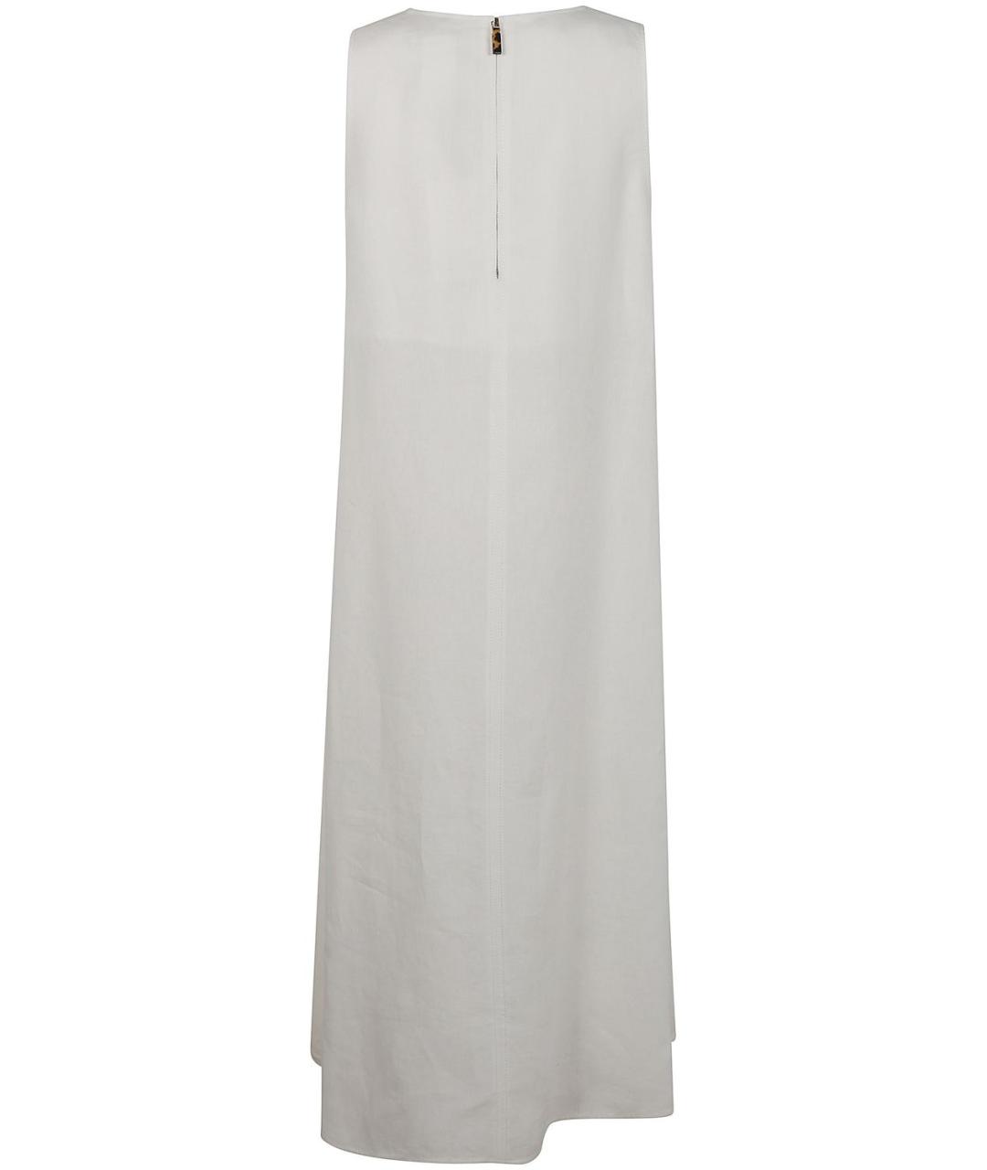 MAX MARA Белое льняное повседневное платье, фото 2