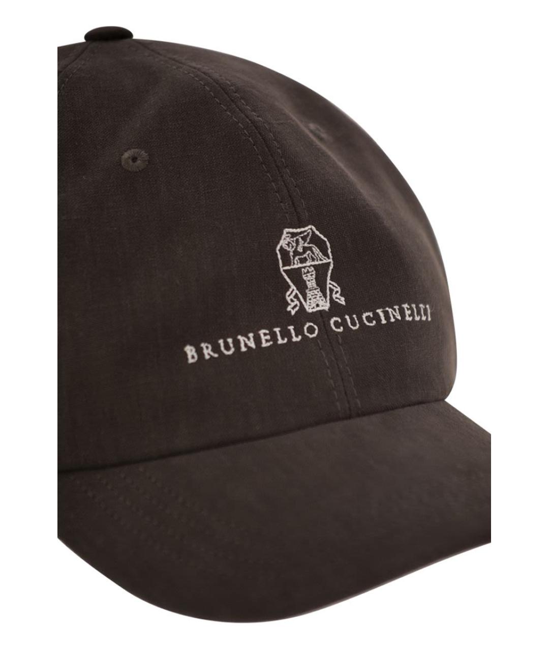 BRUNELLO CUCINELLI Коричневая льняная кепка/бейсболка, фото 4