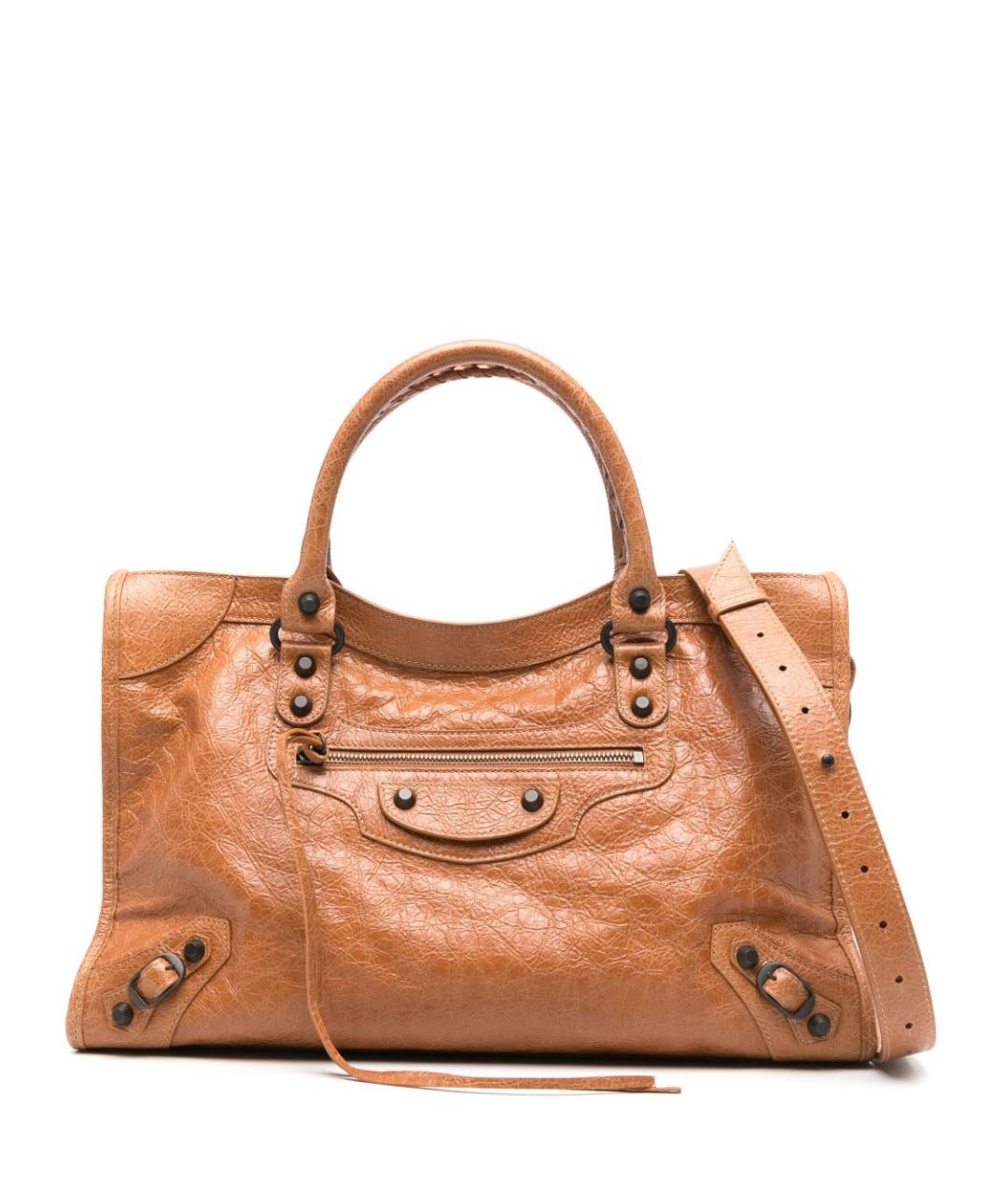 BALENCIAGA Бежевая кожаная сумка тоут, фото 1