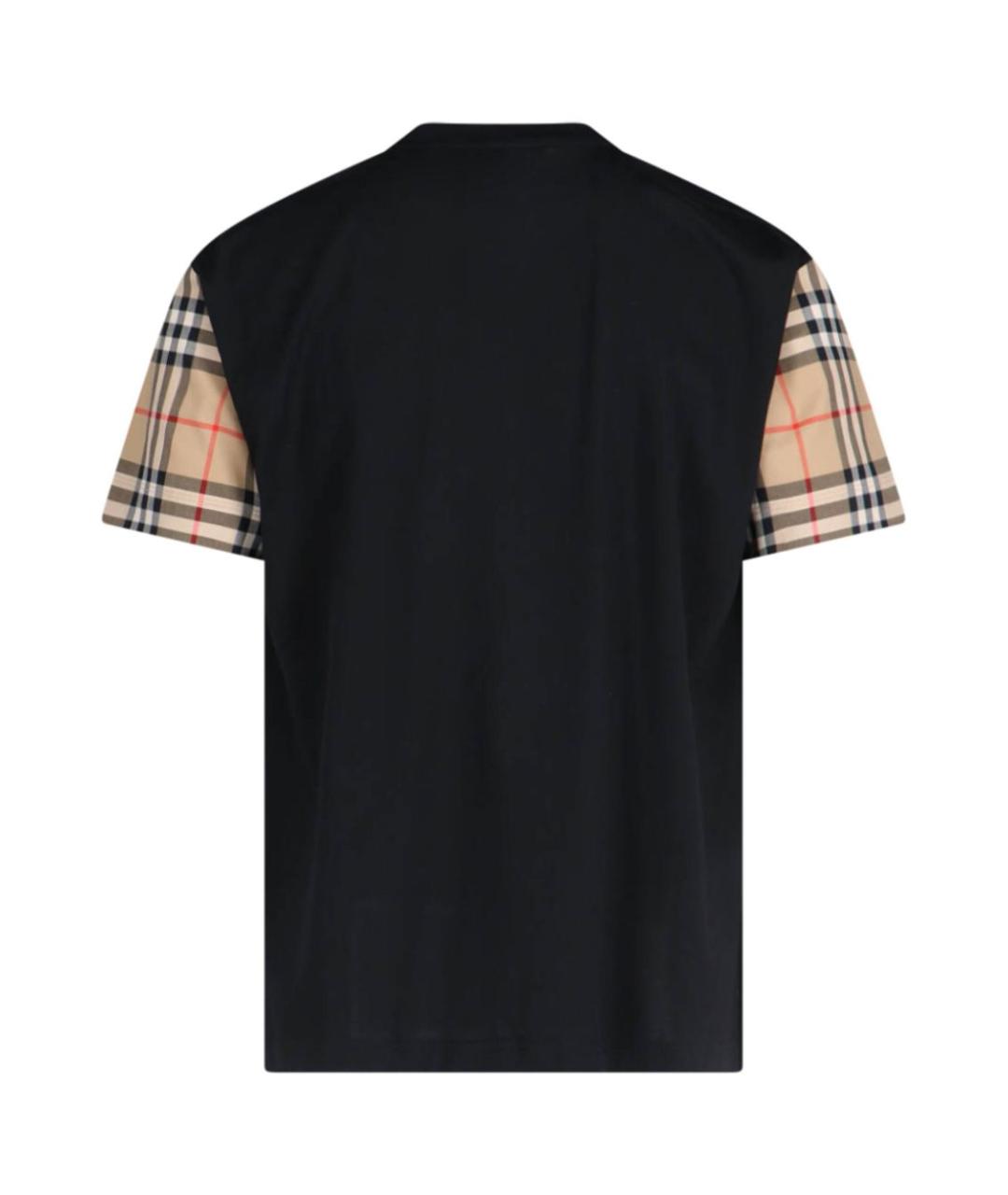 BURBERRY Черная хлопковая футболка, фото 2