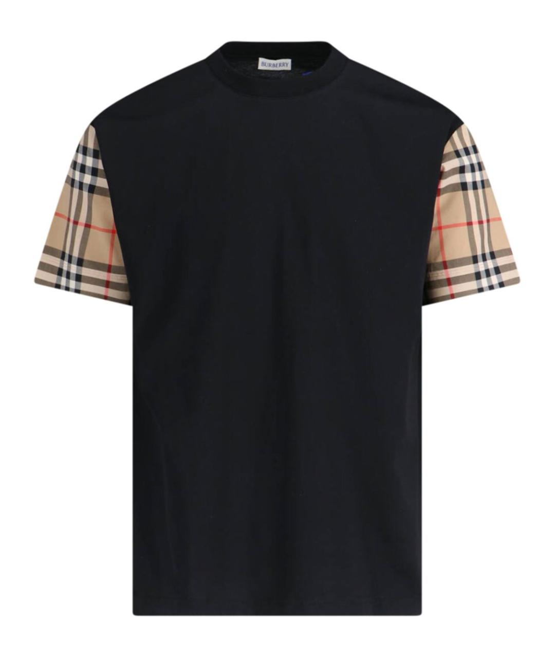 BURBERRY Черная хлопковая футболка, фото 1