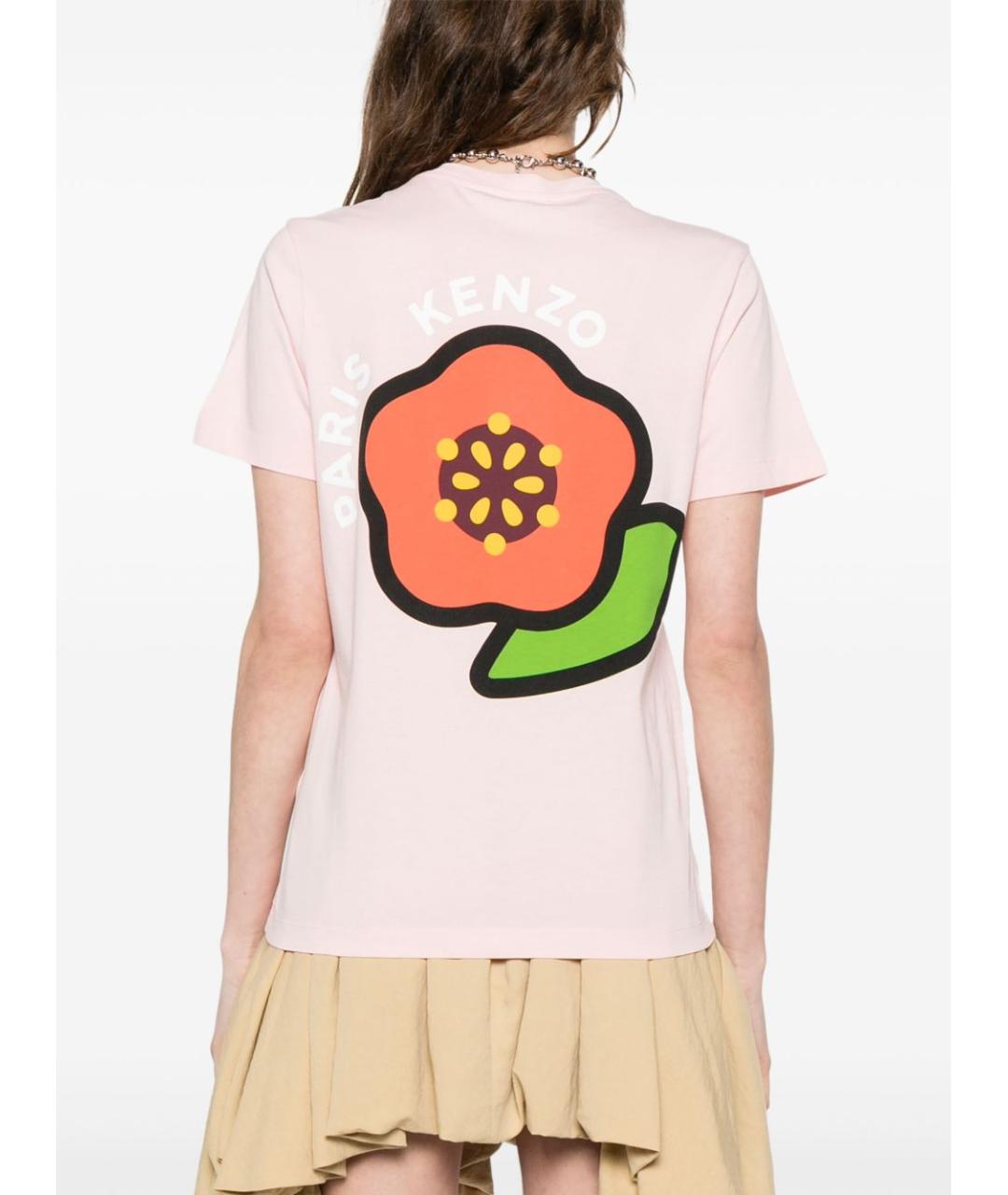 KENZO Розовая хлопковая футболка, фото 5