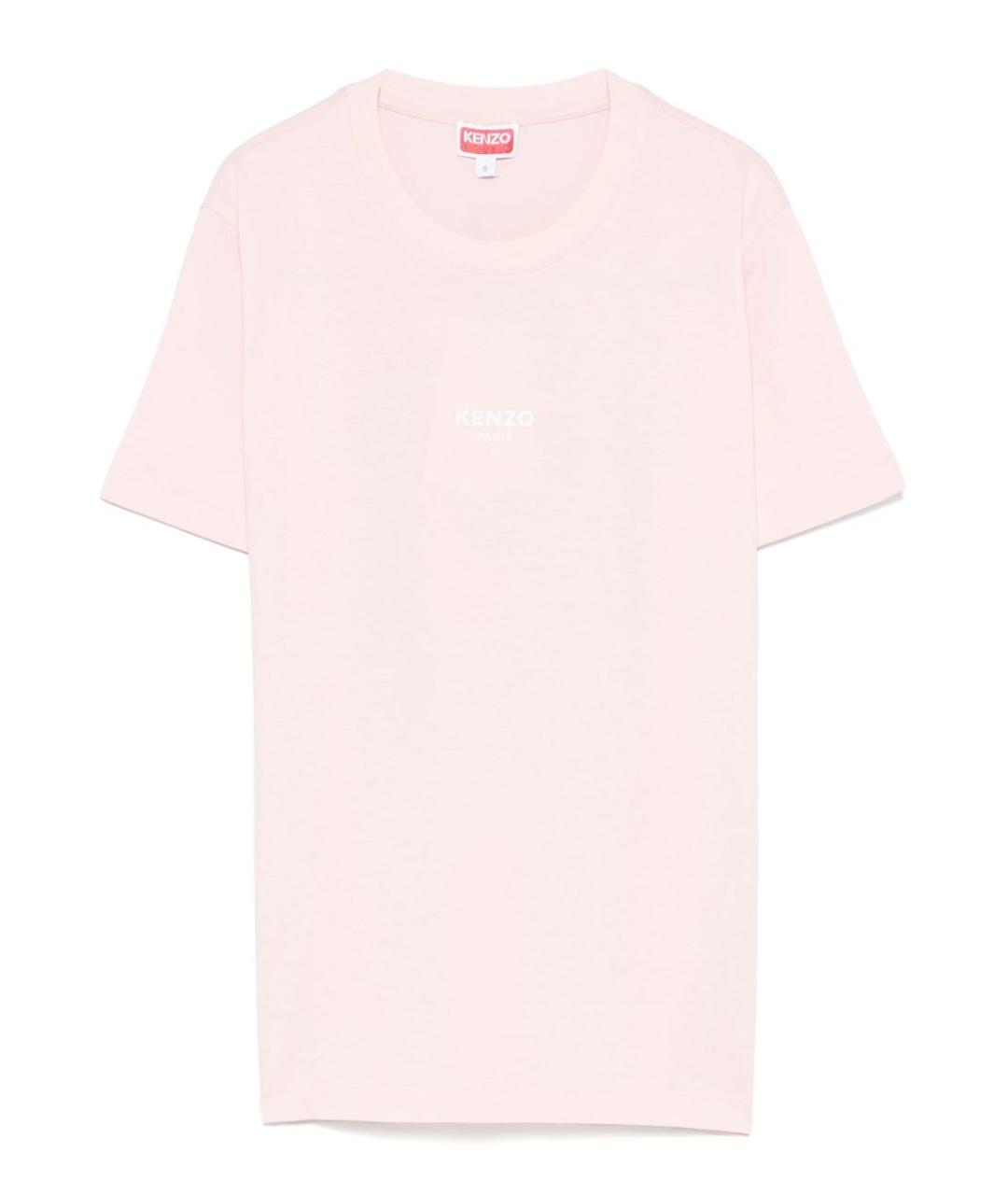 KENZO Розовая хлопковая футболка, фото 1