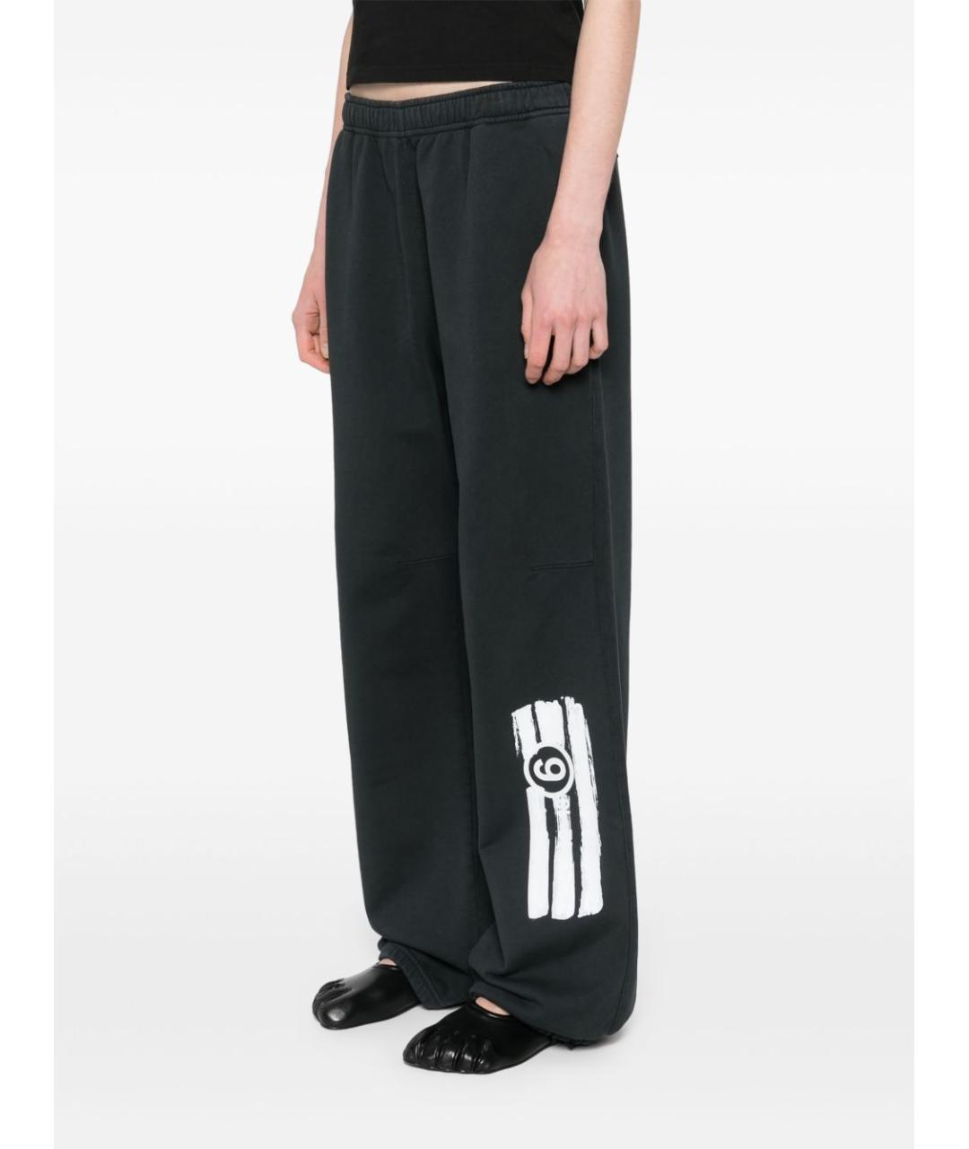 MAISON MARGIELA Черные хлопковые прямые брюки, фото 4