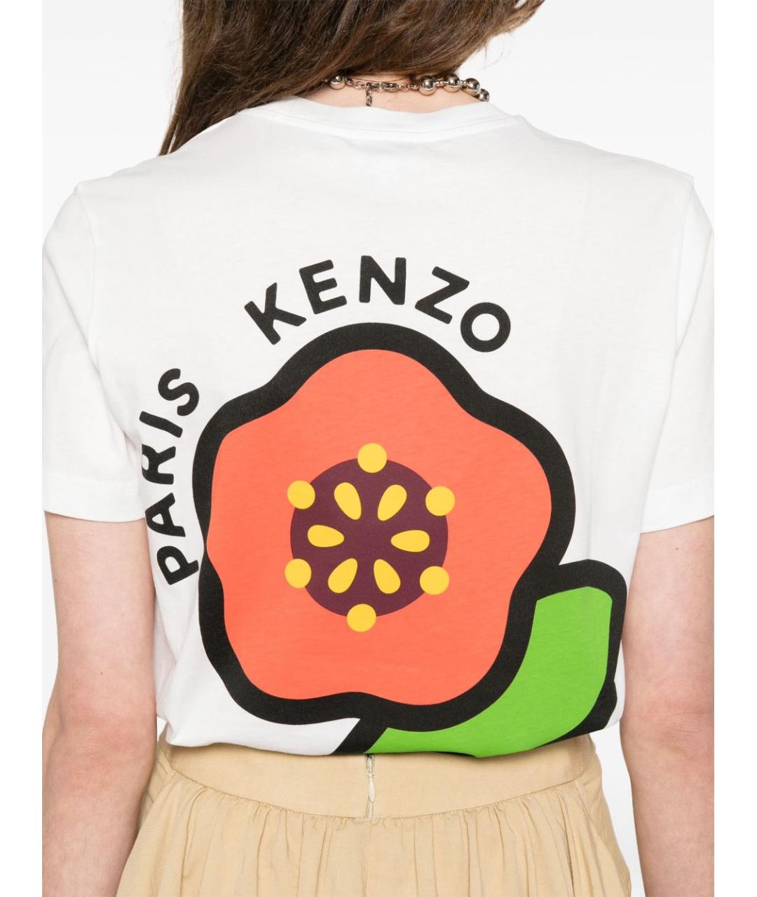 KENZO Белая хлопковая футболка, фото 3