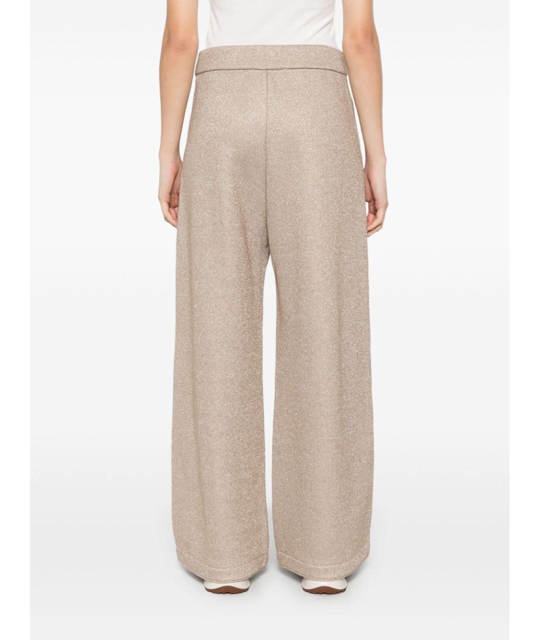 MAX MARA Бежевые хлопковые прямые брюки, фото 4