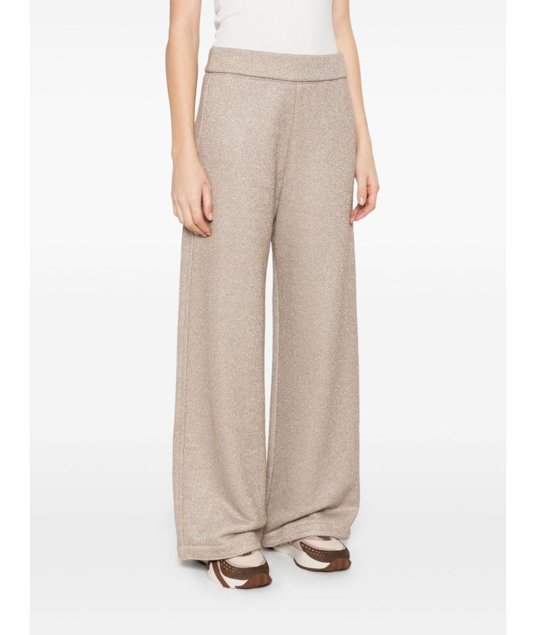 MAX MARA Бежевые хлопковые прямые брюки, фото 5