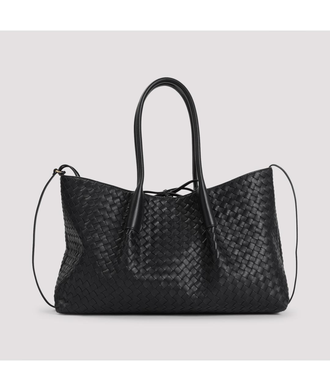 BOTTEGA VENETA Черная кожаная сумка тоут, фото 2