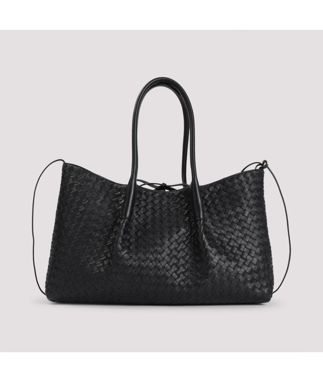 BOTTEGA VENETA Черная кожаная сумка тоут, фото 3