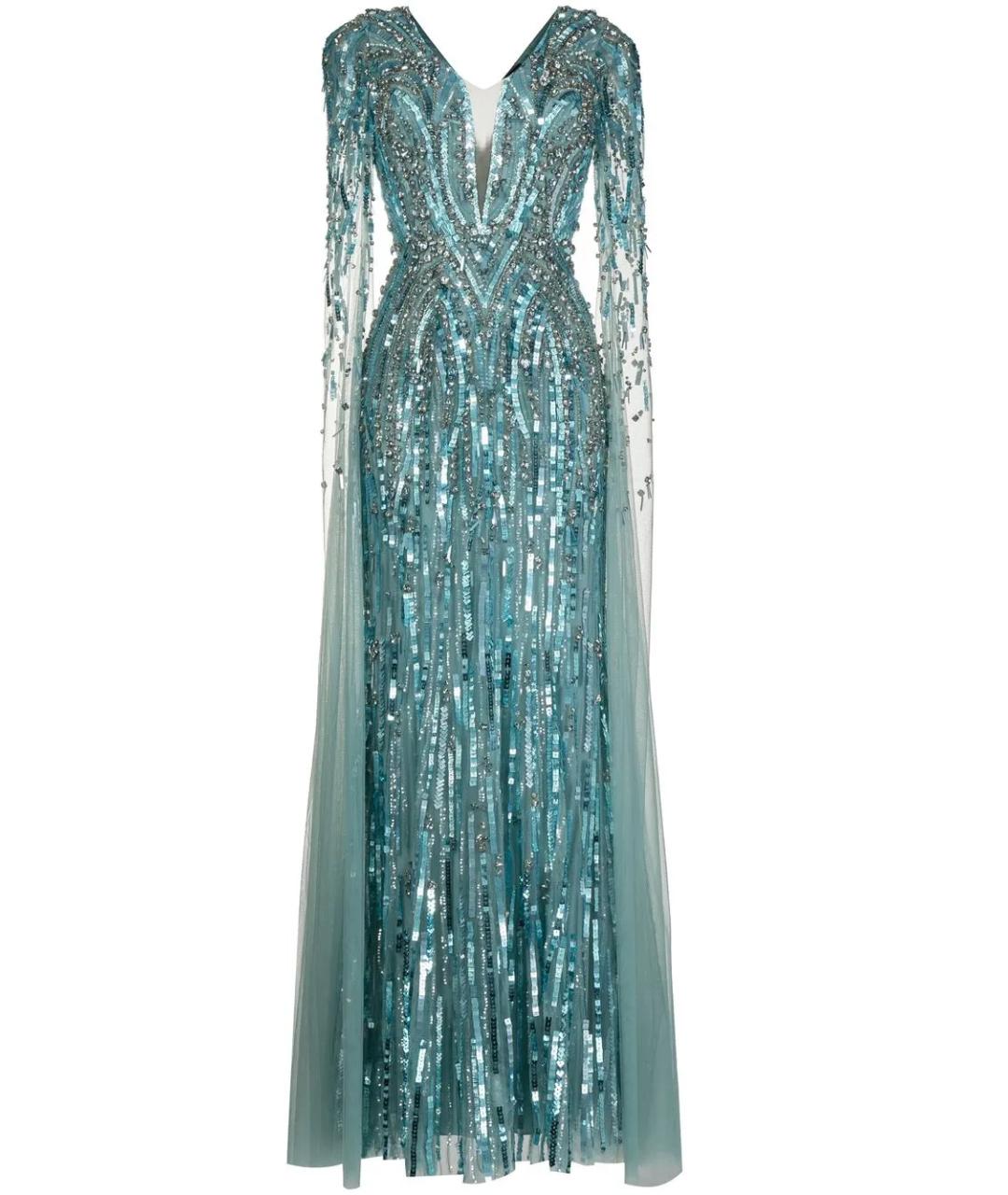 JENNY PACKHAM Бирюзовое вечернее платье, фото 1