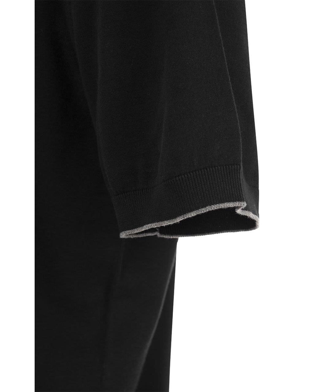 BRUNELLO CUCINELLI Черная хлопковая футболка, фото 4