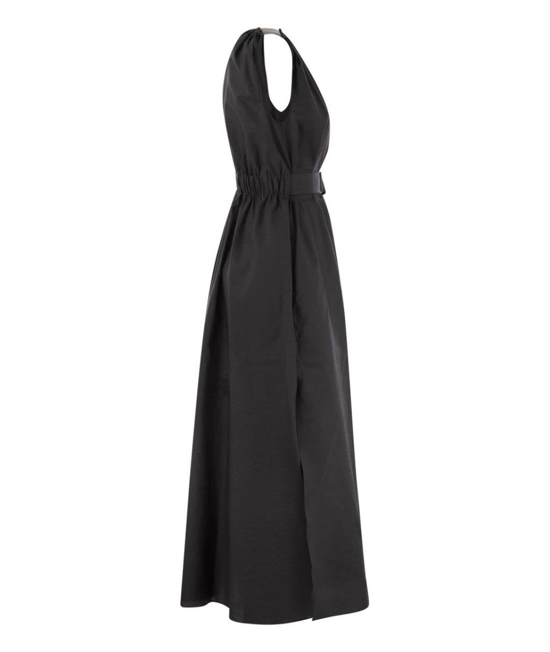 BRUNELLO CUCINELLI Черное хлопковое повседневное платье, фото 3