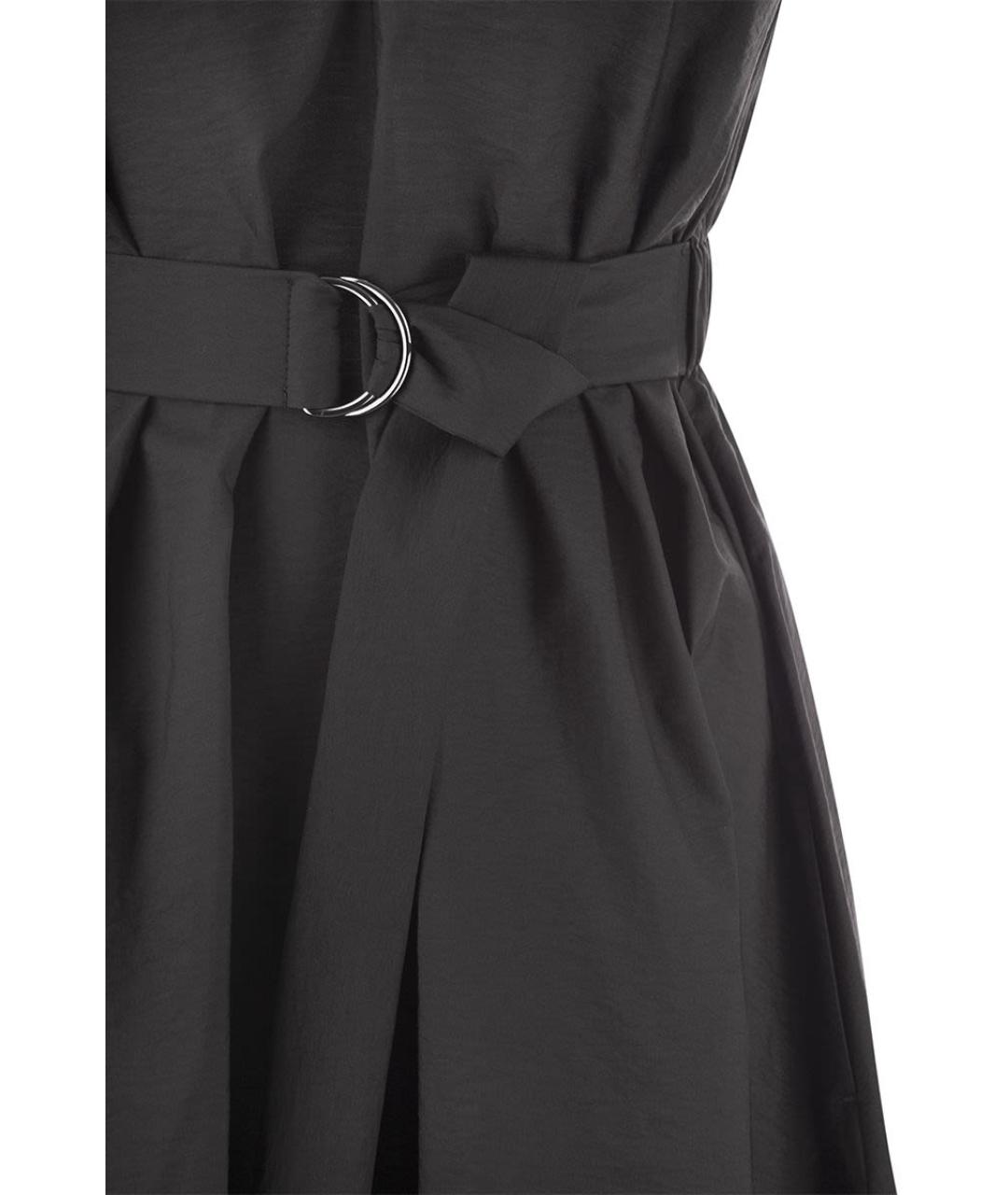 BRUNELLO CUCINELLI Черное хлопковое повседневное платье, фото 4