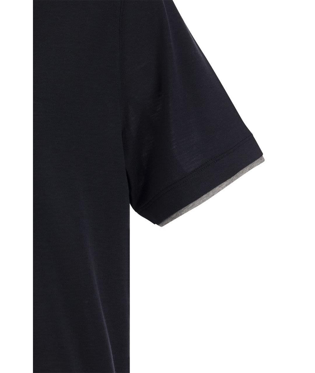 BRUNELLO CUCINELLI Темно-синяя футболка, фото 4