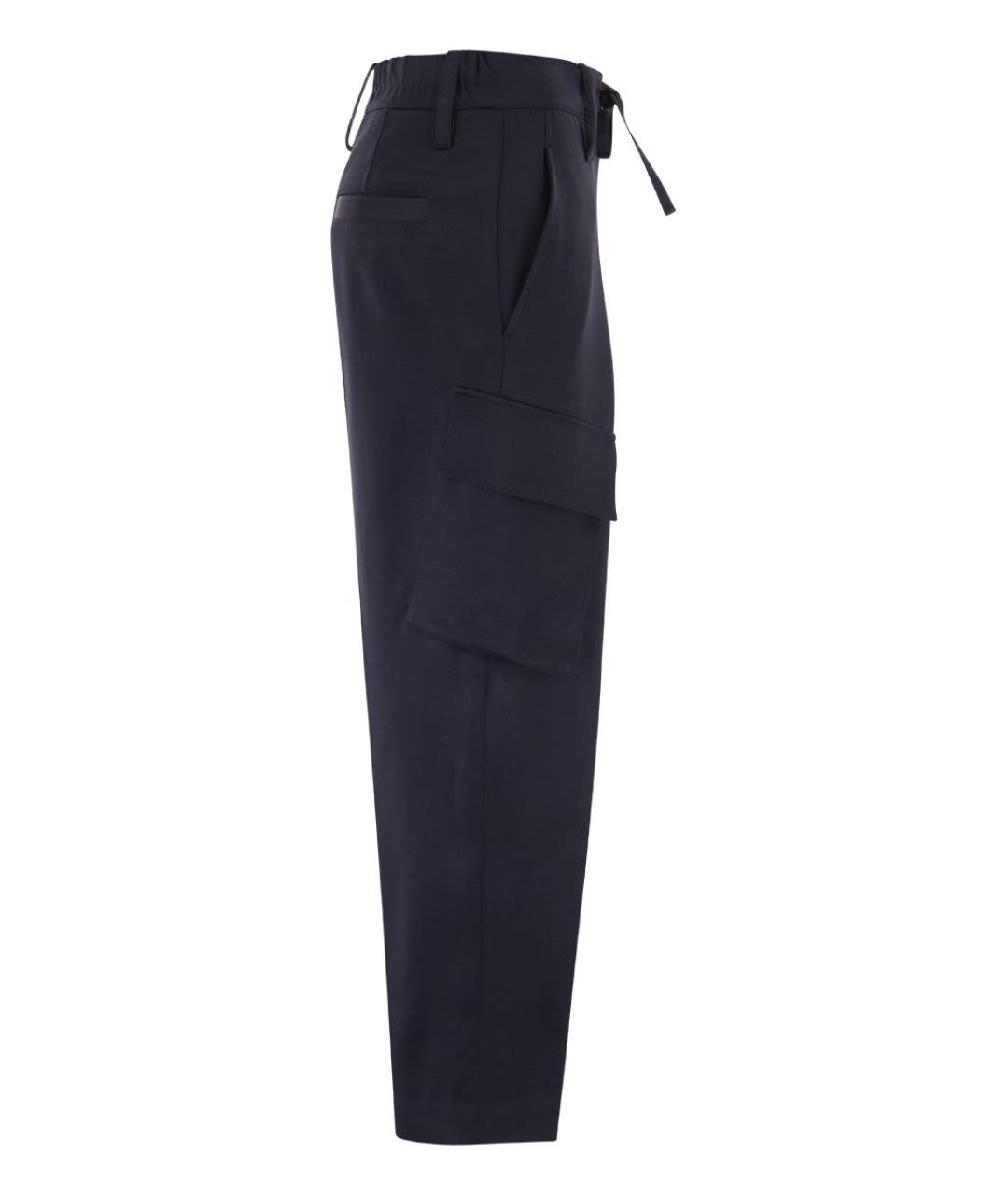 BRUNELLO CUCINELLI Синие ацетатные прямые брюки, фото 3