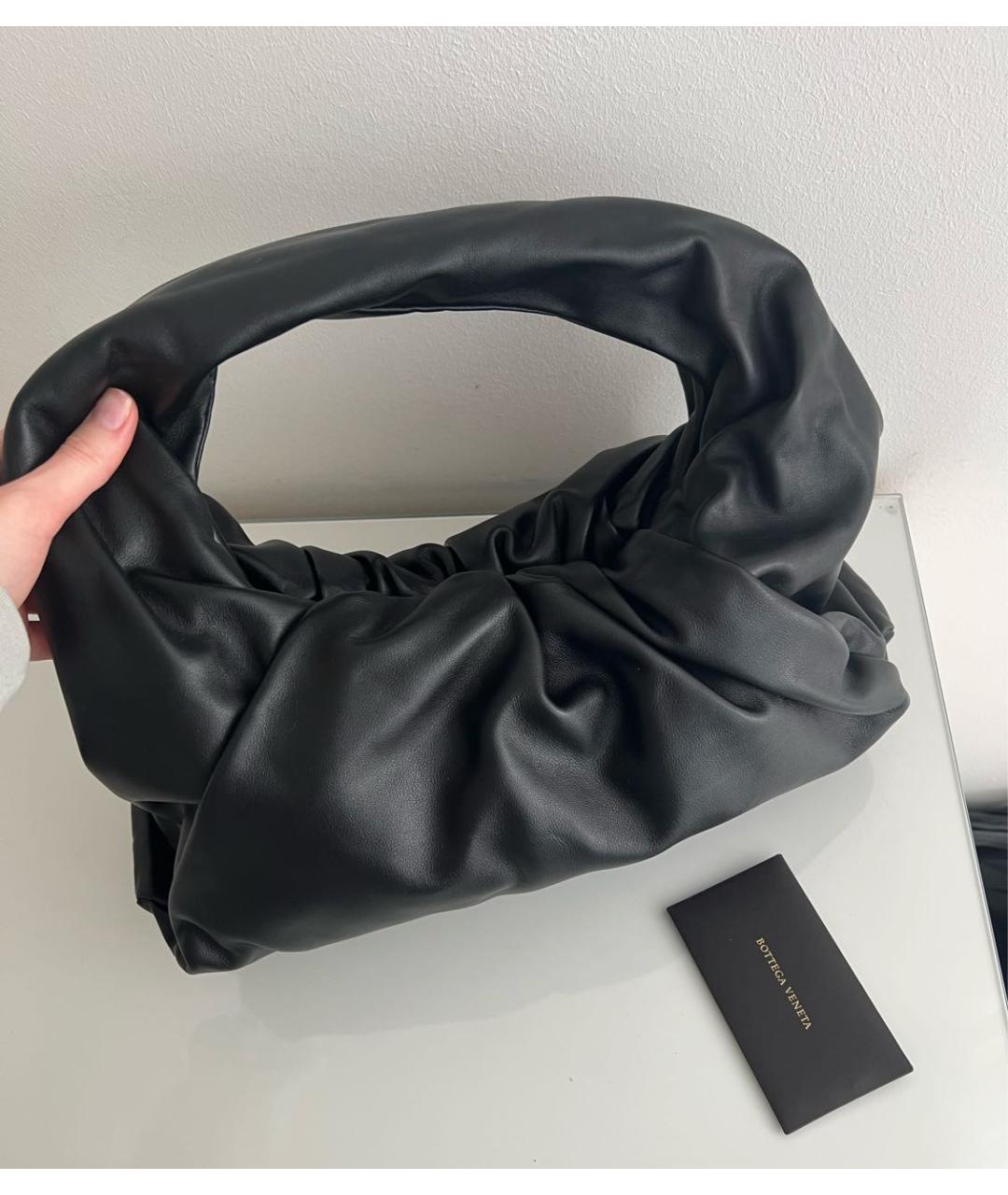 BOTTEGA VENETA Черная кожаная сумка с короткими ручками, фото 8