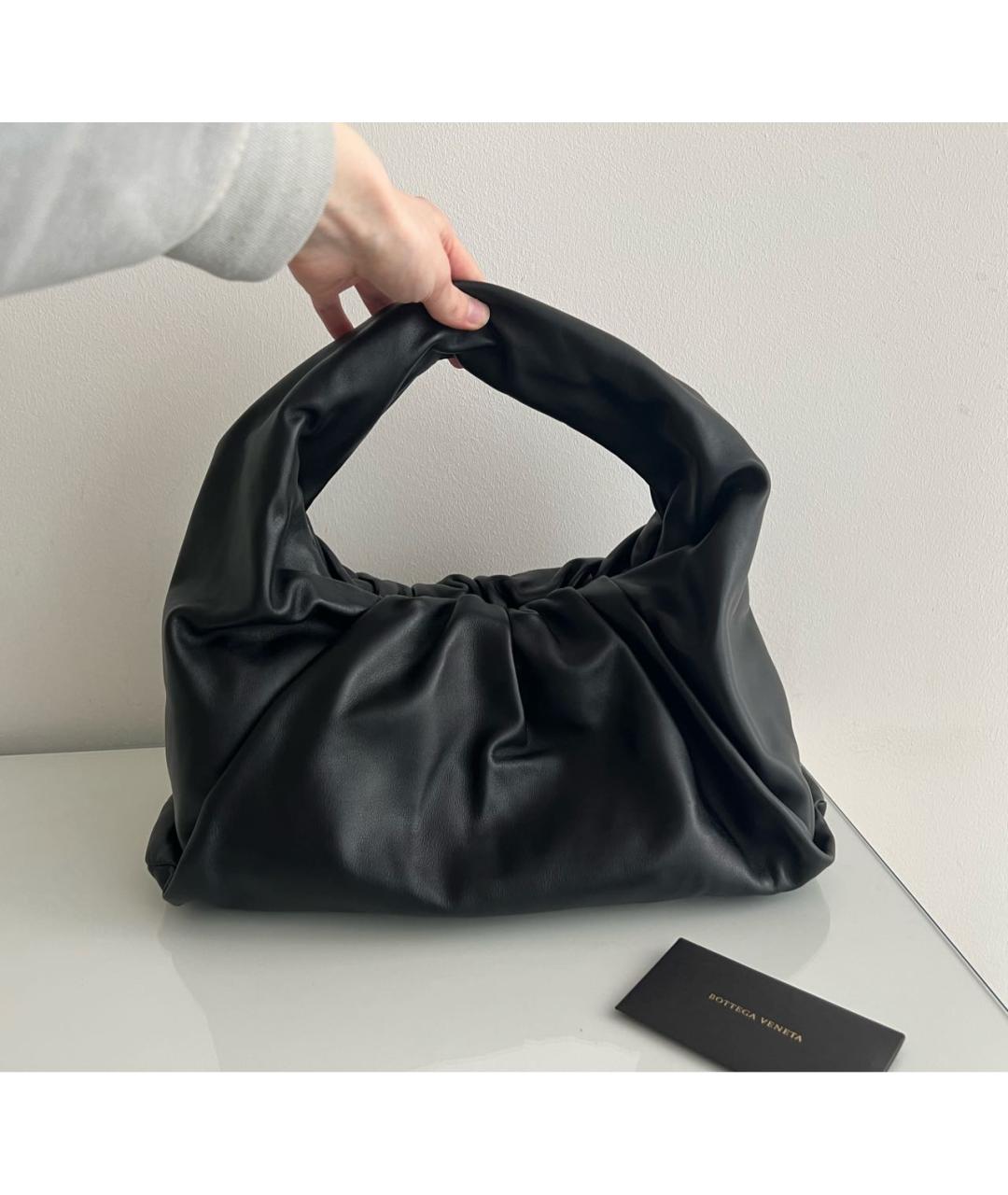 BOTTEGA VENETA Черная кожаная сумка с короткими ручками, фото 3