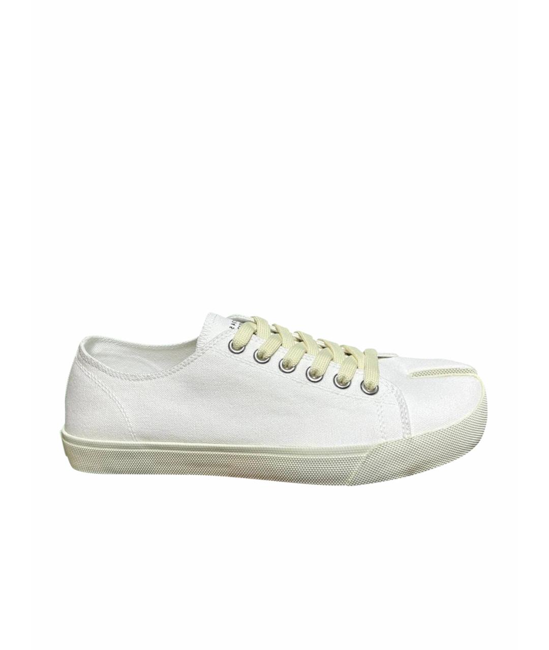 MAISON MARGIELA Белые текстильные низкие кроссовки / кеды, фото 1