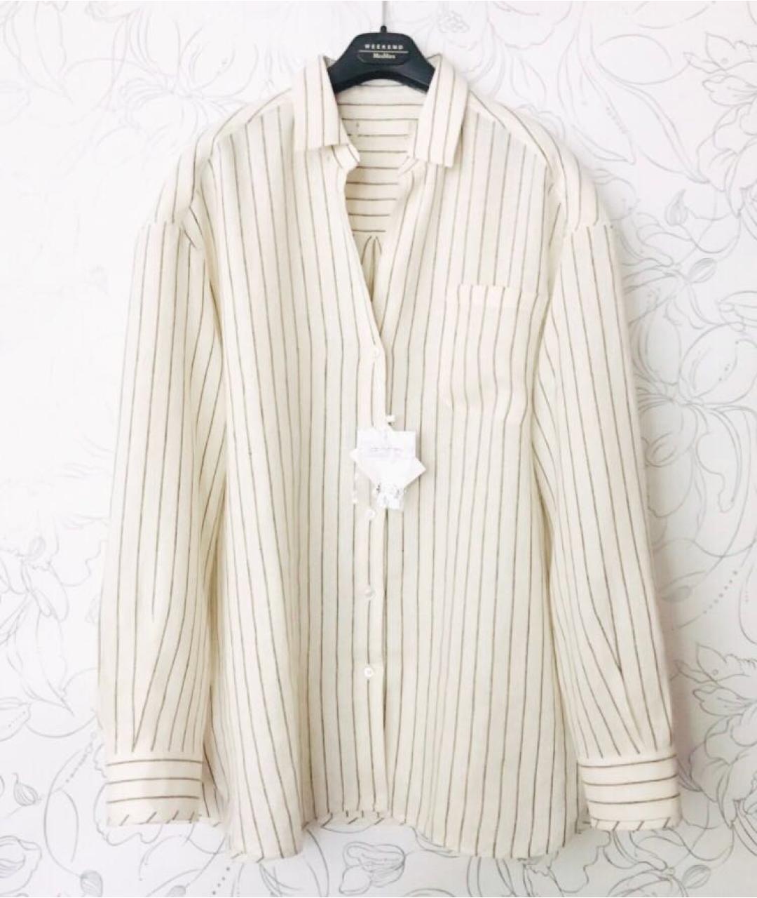 WEEKEND MAX MARA Бежевая льняная рубашка, фото 3