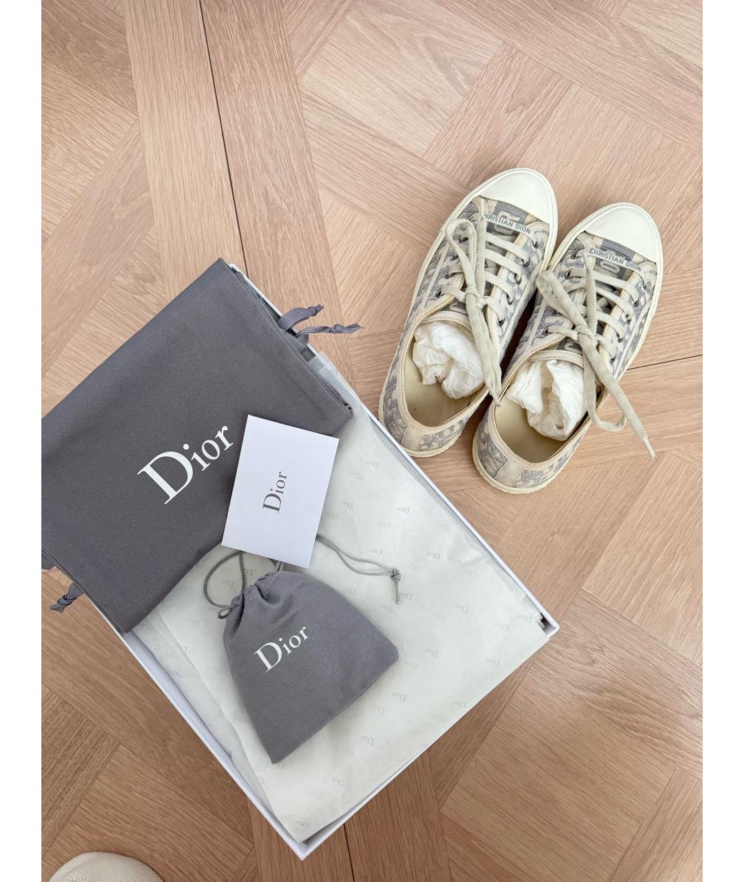 CHRISTIAN DIOR Серые текстильные кеды, фото 5
