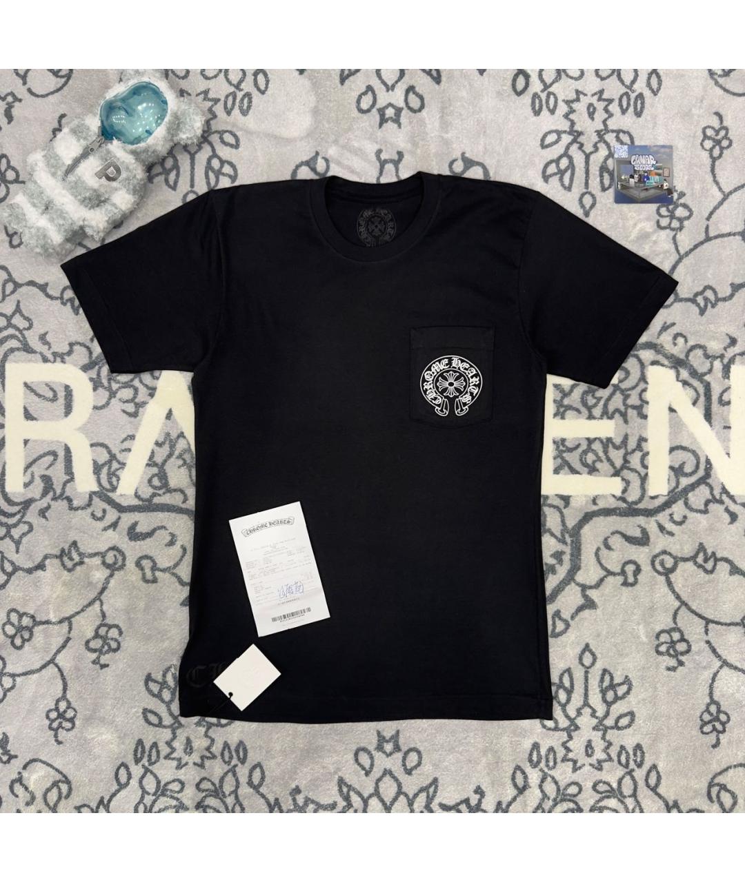 CHROME HEARTS Черная хлопковая футболка, фото 9