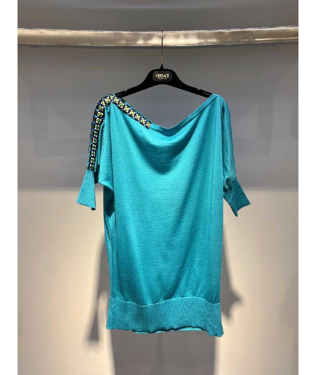 VERSACE Бирюзовая футболка, фото 3