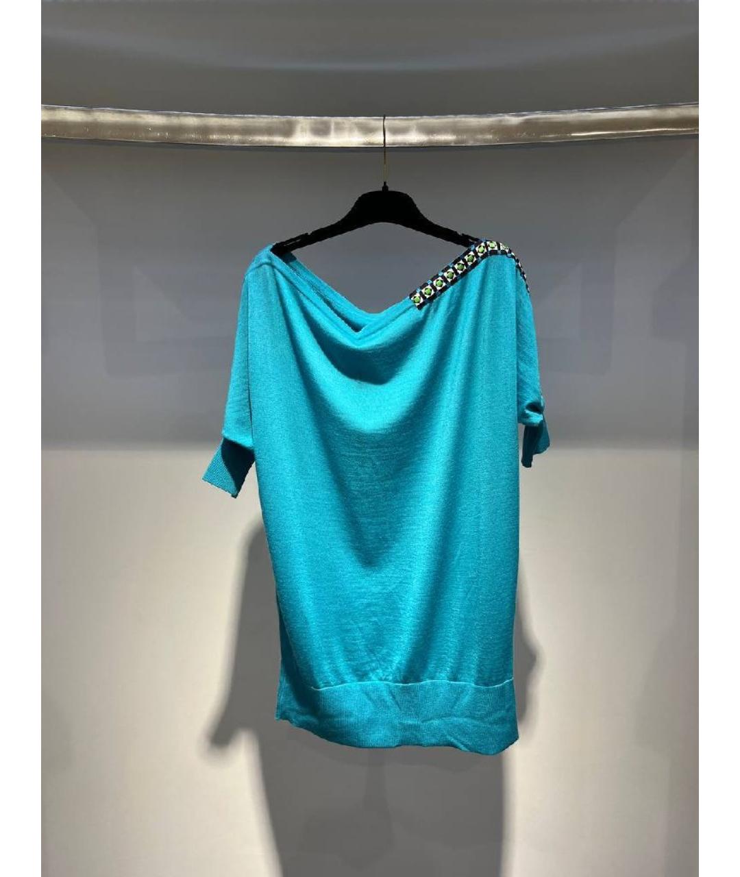 VERSACE Бирюзовая футболка, фото 2