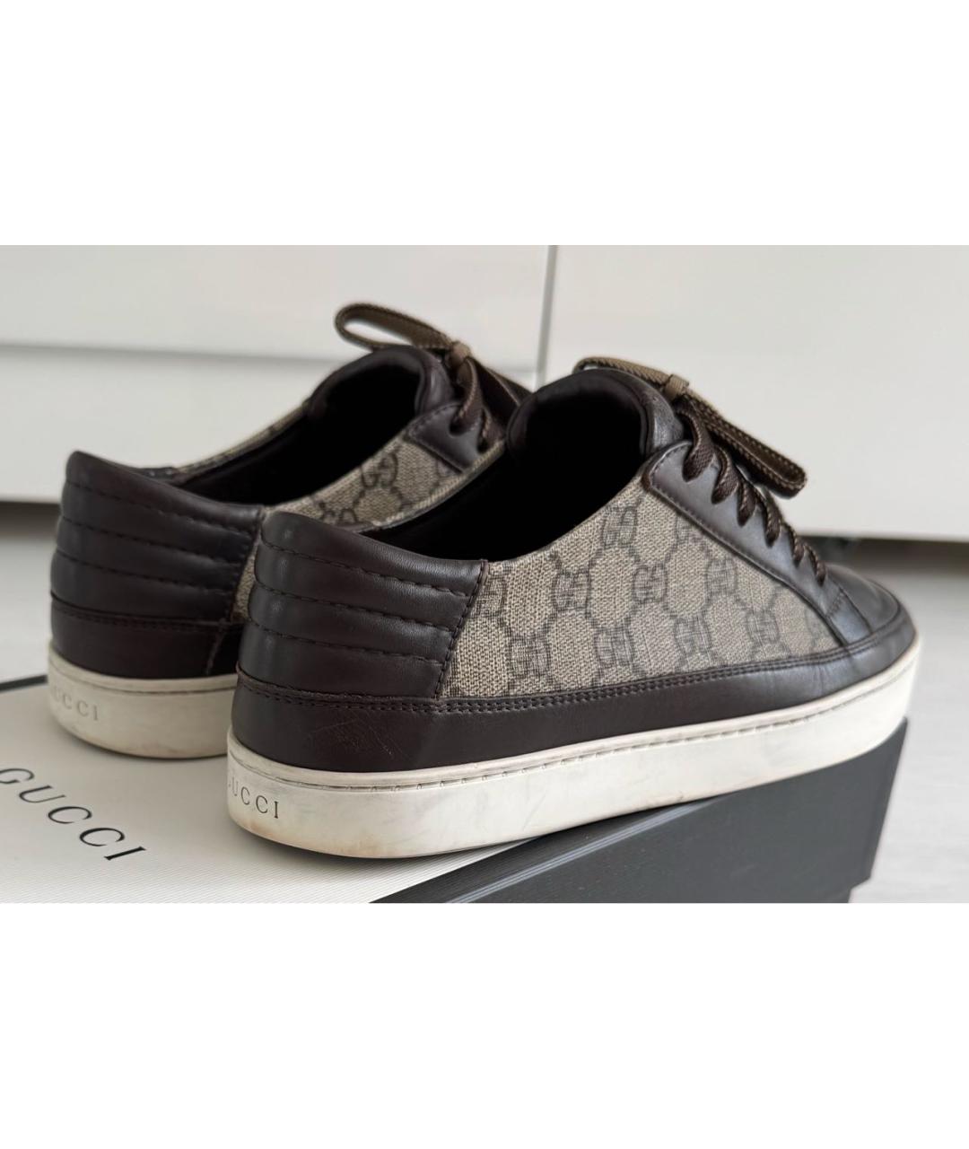 GUCCI Коричневые низкие кроссовки / кеды, фото 4