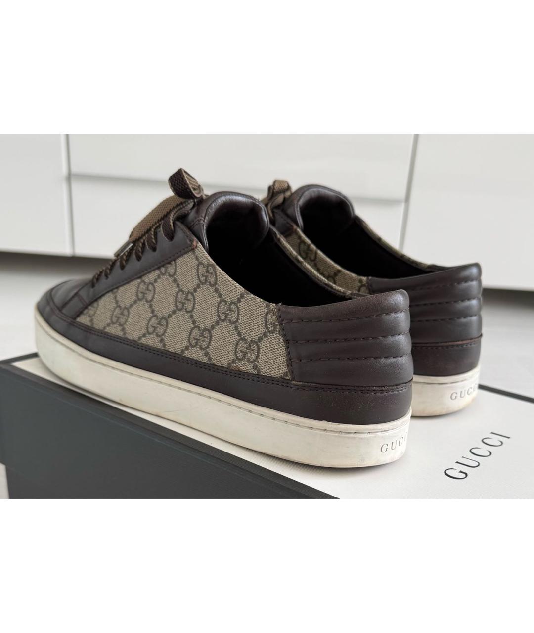GUCCI Коричневые низкие кроссовки / кеды, фото 3