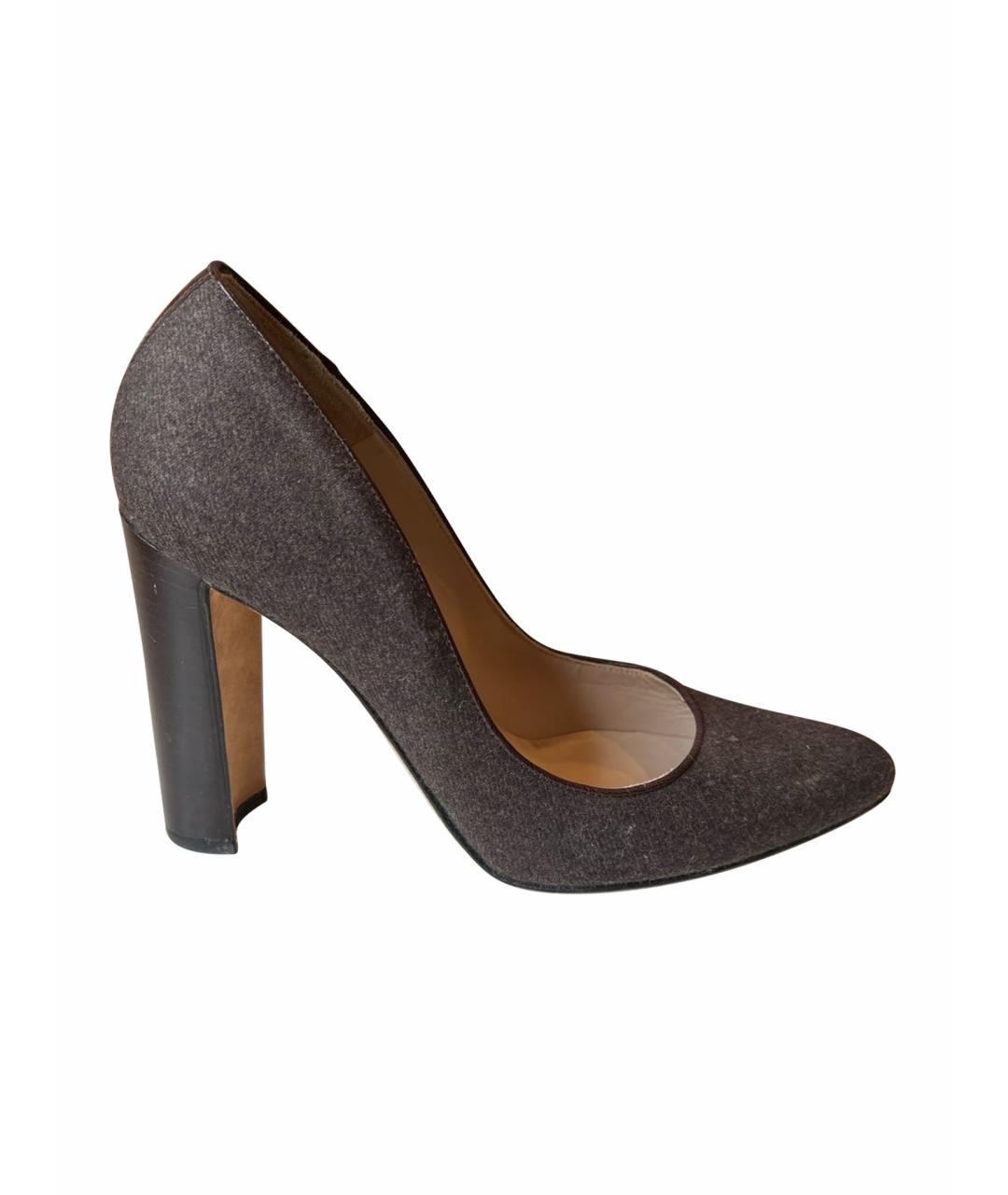 MANOLO BLAHNIK Коричневые текстильные туфли, фото 1