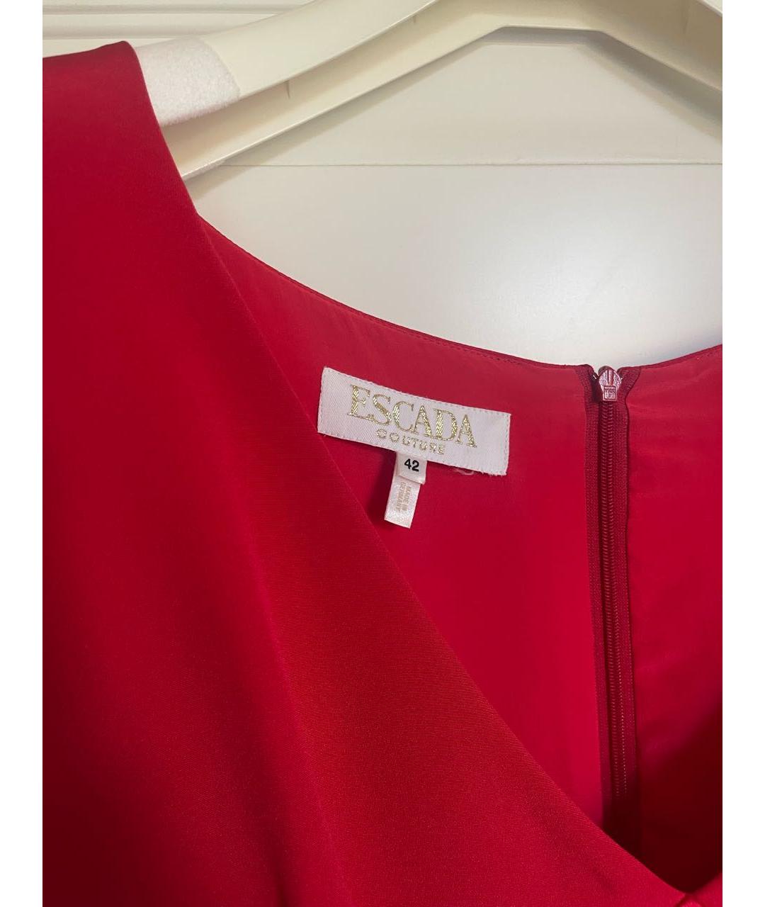 ESCADA Красное шелковое коктейльное платье, фото 4