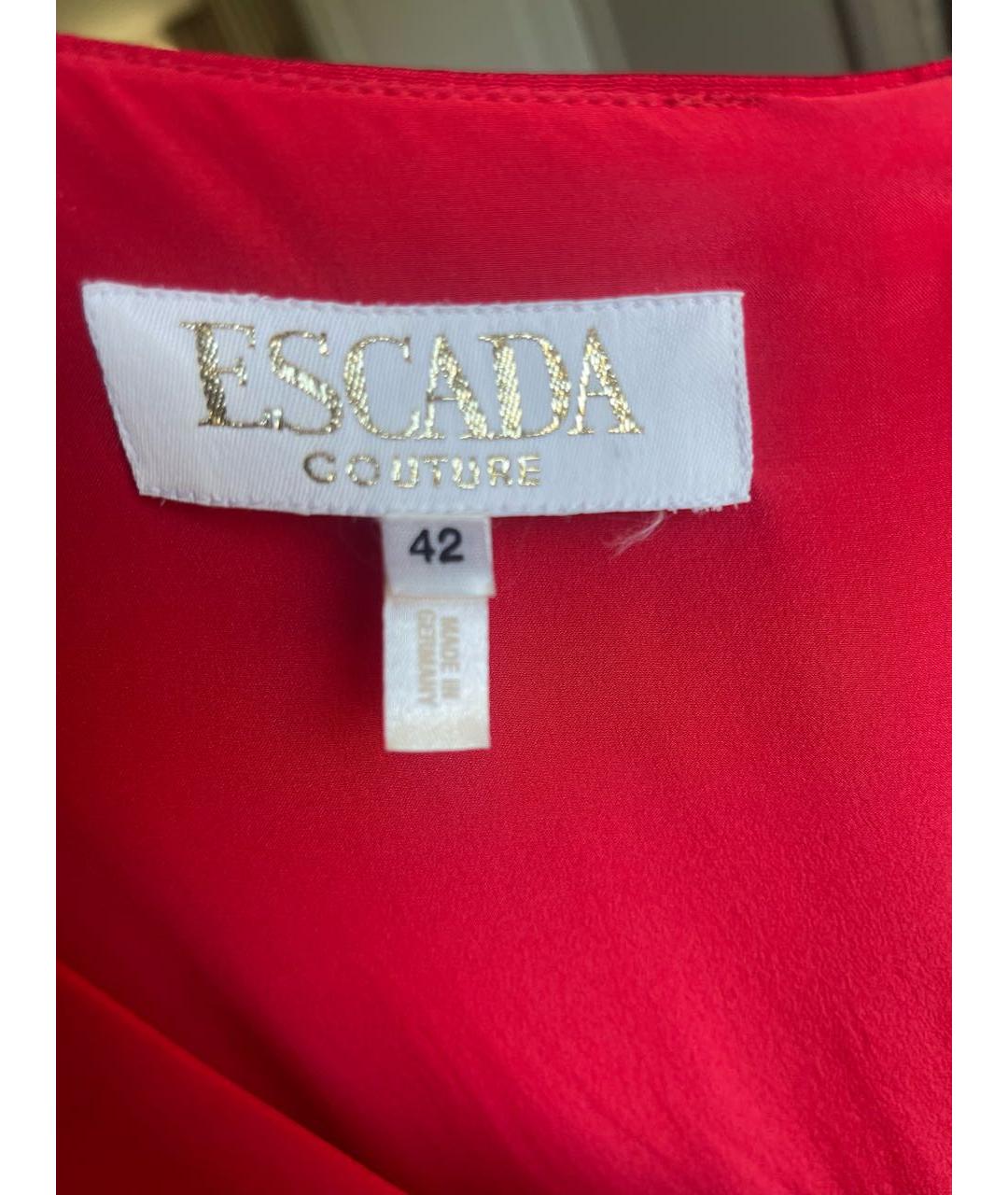 ESCADA Красное шелковое коктейльное платье, фото 3