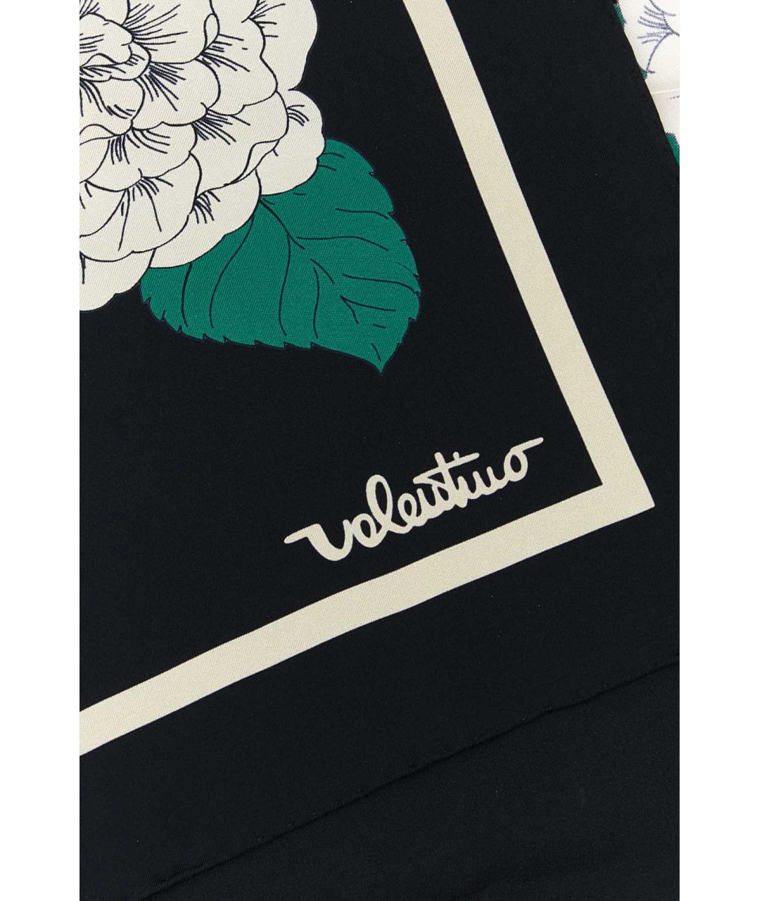 VALENTINO Черный шелковый шарф, фото 2