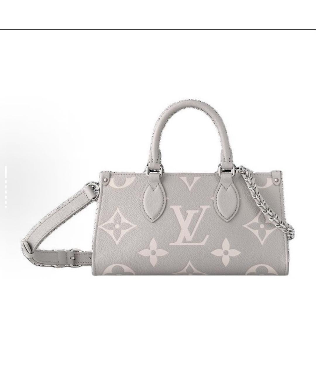 LOUIS VUITTON Серая кожаная сумка с короткими ручками, фото 6