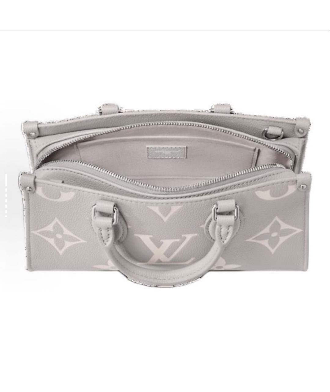 LOUIS VUITTON Серая кожаная сумка с короткими ручками, фото 4