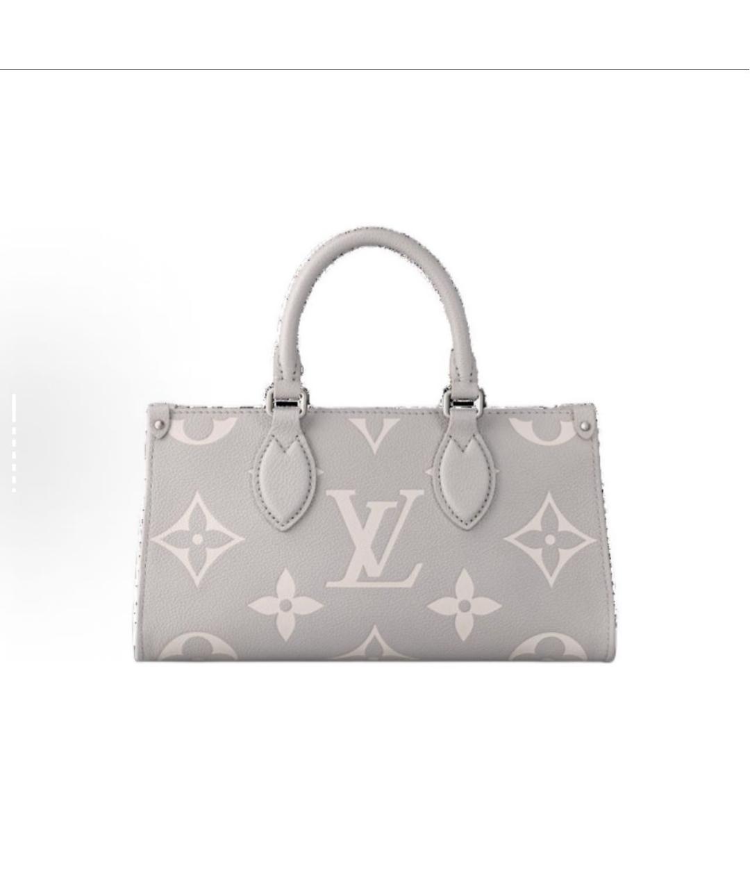 LOUIS VUITTON Серая кожаная сумка с короткими ручками, фото 2