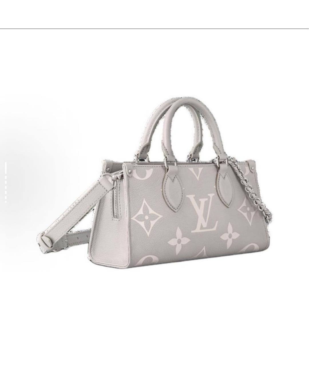LOUIS VUITTON Серая кожаная сумка с короткими ручками, фото 3